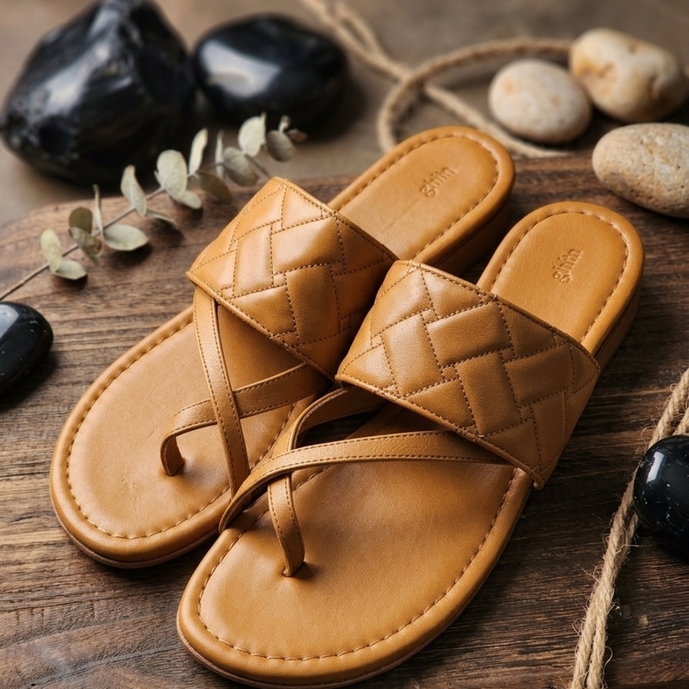 J.Mclaughlin Women's Ondra Tan Leather Toe Loop Sandals Size 9.5 - Picture 1 of 10